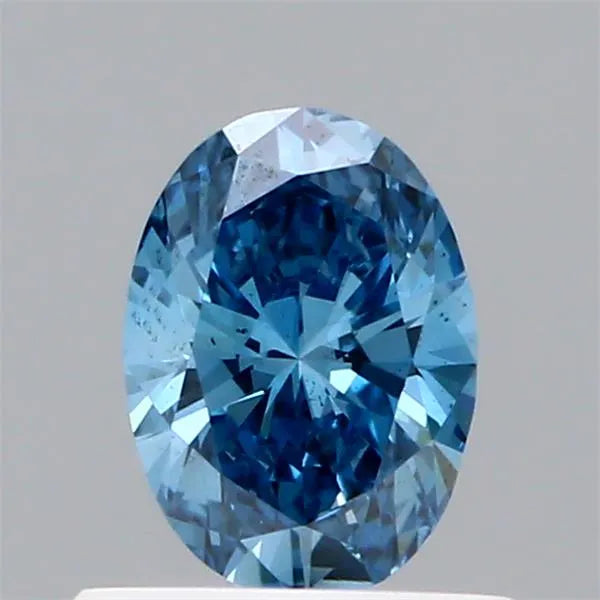 0.45ct Oval Lab Grown Diamond (Colour Fancy Vivid Blue, Clarity VS2, IGI Certified)