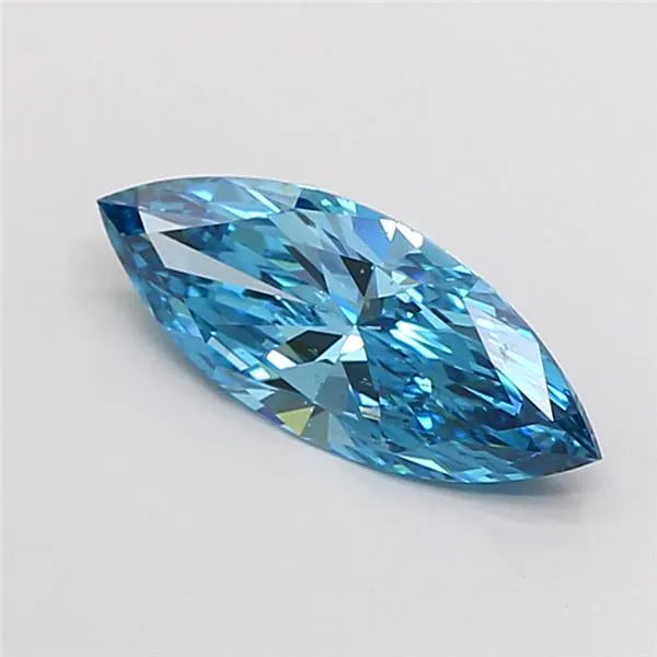 1.00ct Marquise Lab Grown Diamond (Colour Fancy Vivid Blue, Clarity VS2, IGI Certified)