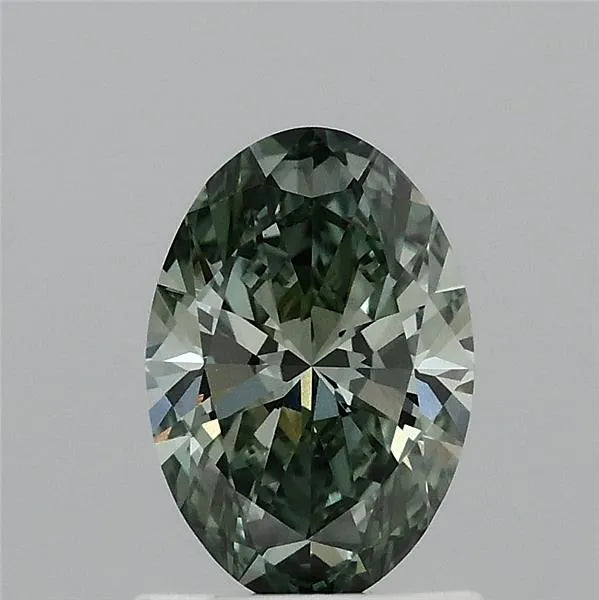 1.00ct Oval Lab Grown Diamond (Colour Fancy Vivid Green, Clarity VS1, IGI Certified)