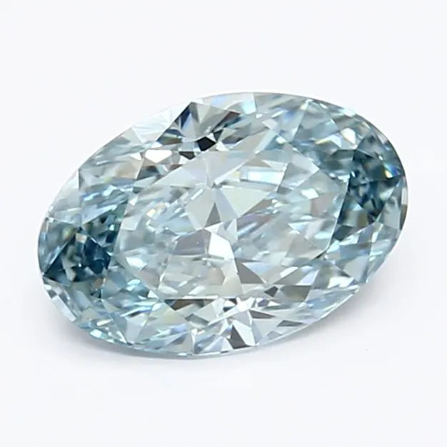 1.08ct Oval Lab Grown Diamond (Colour Fancy Vivid Blue, Clarity VS1, IGI Certified)