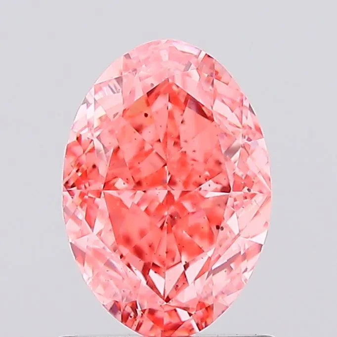 1.11ct Oval Lab Grown Diamond (Colour Fancy Vivid Pink, Clarity SI1, IGI Certified)