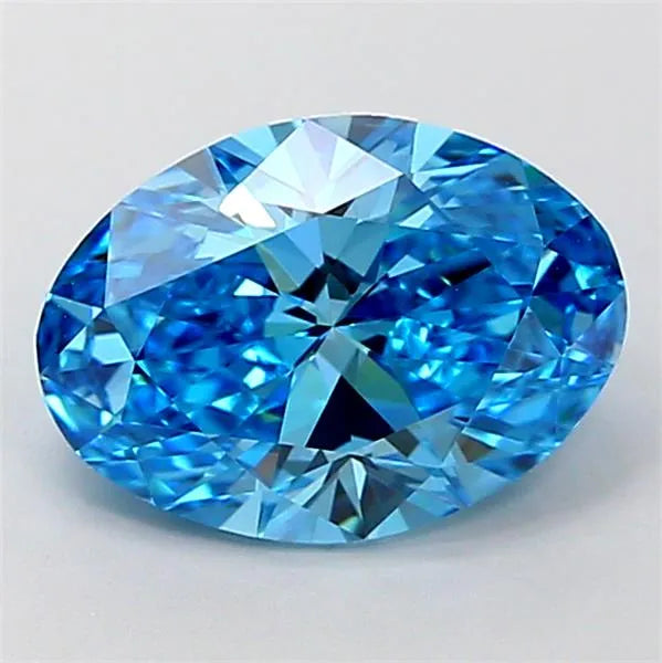 1.51ct Oval Lab Grown Diamond (Colour Fancy Vivid Blue, Clarity VVS2, IGI Certified)
