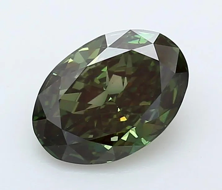 1.52ct Oval Lab Grown Diamond (Colour Fancy Deep Green, Clarity VS2, IGI Certified)