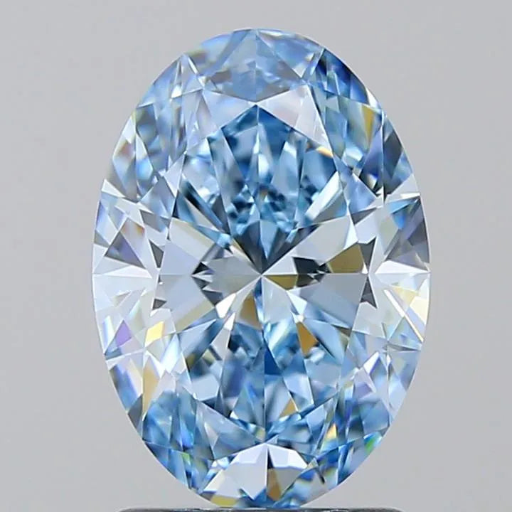 1.52ct Oval Lab Grown Diamond (Colour Fancy Vivid Blue, Clarity VVS1, IGI Certified)
