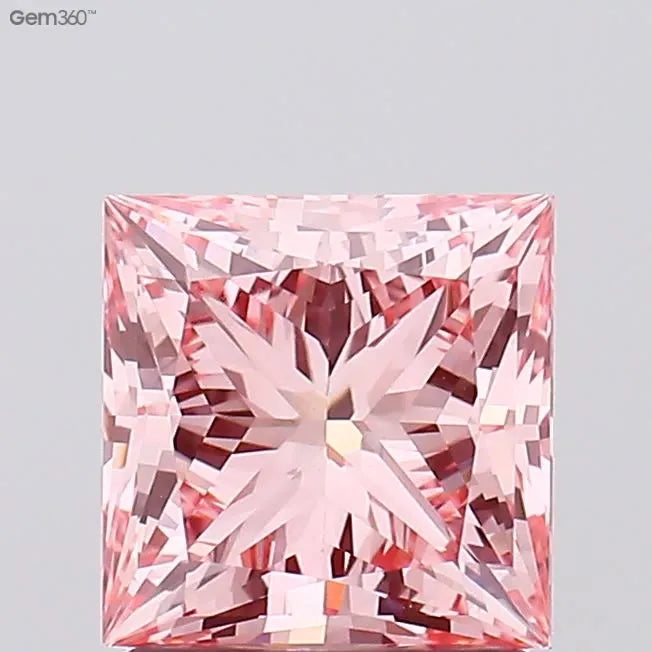 1.66ct Princess Lab Grown Diamond (Colour Fancy Vivid Pink, Clarity VVS2, IGI Certified)