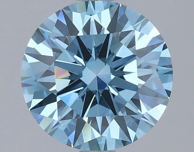 1.75ct Round Lab Grown Diamond (Colour Fancy Vivid Blue, Clarity VVS2, Cut ID, IGI Certified)