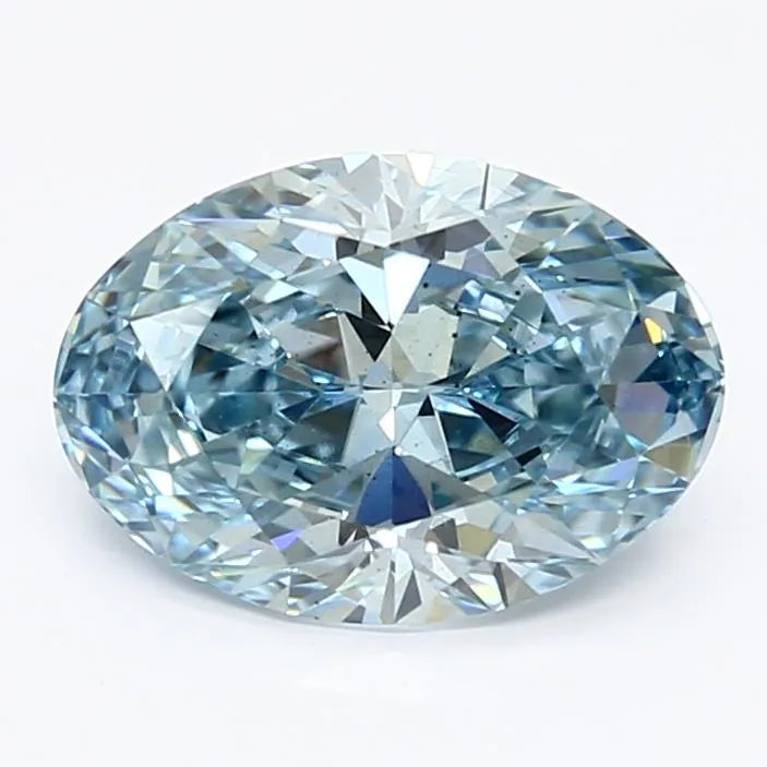 1.78ct Oval Lab Grown Diamond (Colour Fancy Vivid Blue, Clarity VS2, IGI Certified)