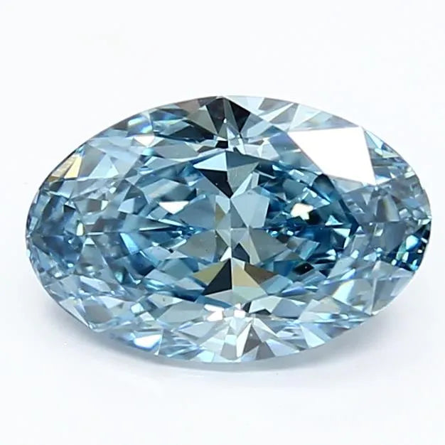 1.87ct Oval Lab Grown Diamond (Colour Fancy Vivid Blue, Clarity VS1, IGI Certified)