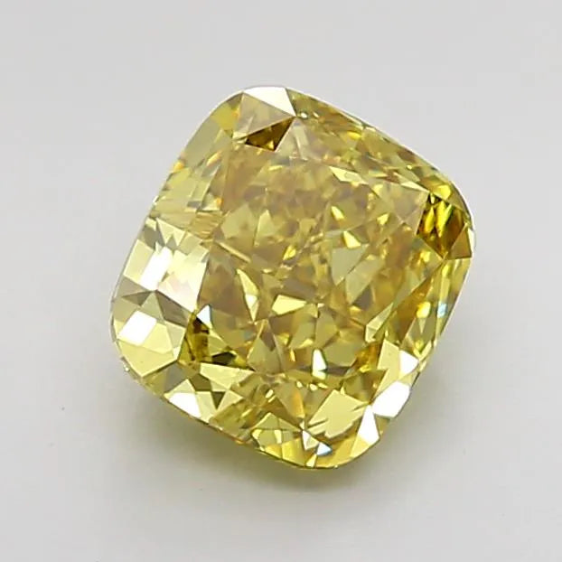 2.00ct Cushion modified Lab Grown Diamond (Colour Fancy Vivid Yellow, Clarity VVS2, IGI Certified)