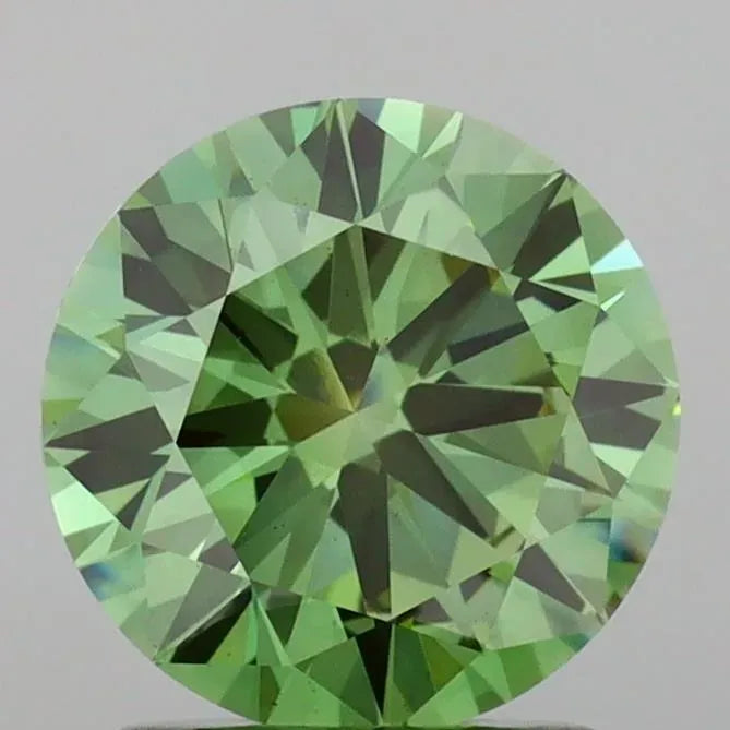 2.00ct Round Lab Grown Diamond (Colour Fancy Vivid Green, Clarity VS1, Cut EX, IGI Certified)