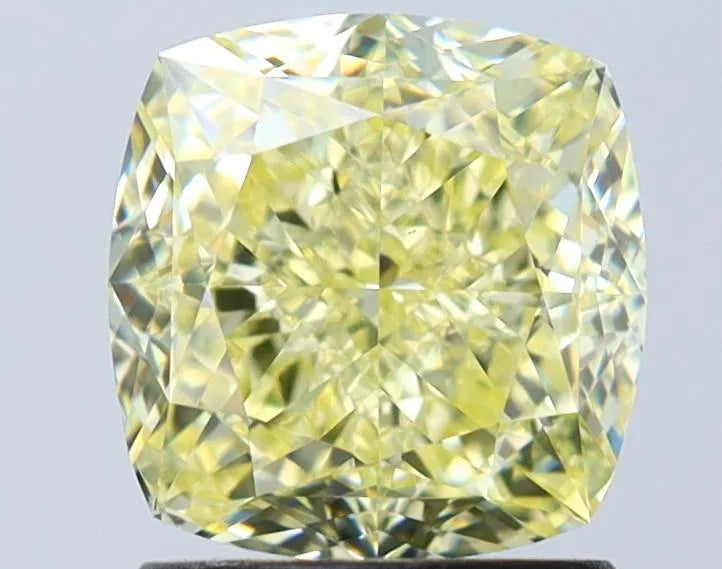 2.01ct Cushion brilliant Natural Diamond (Colour Fancy Light Yellow, Clarity VS2, GIA Certified)