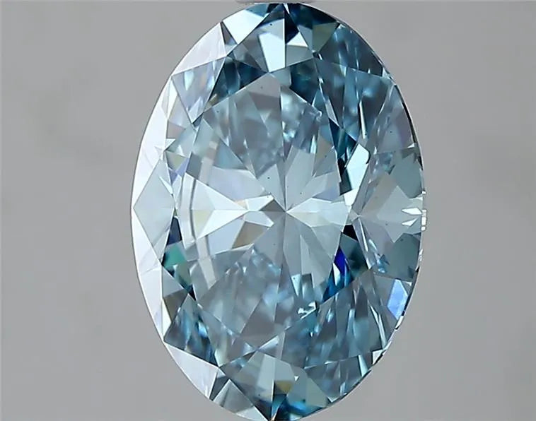 2.01ct Oval Lab Grown Diamond (Colour Fancy Vivid Blue, Clarity VS1, IGI Certified)