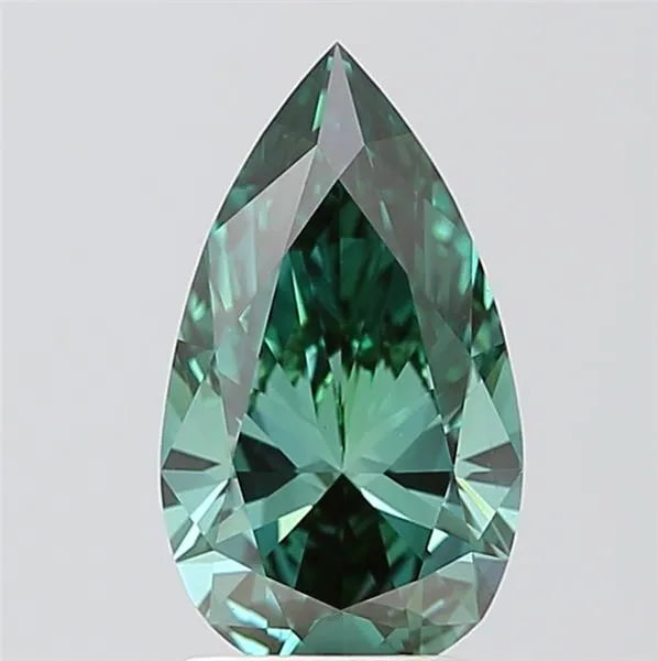 2.02ct Pear Lab Grown Diamond (Colour Fancy Vivid Green, Clarity VS1, IGI Certified)