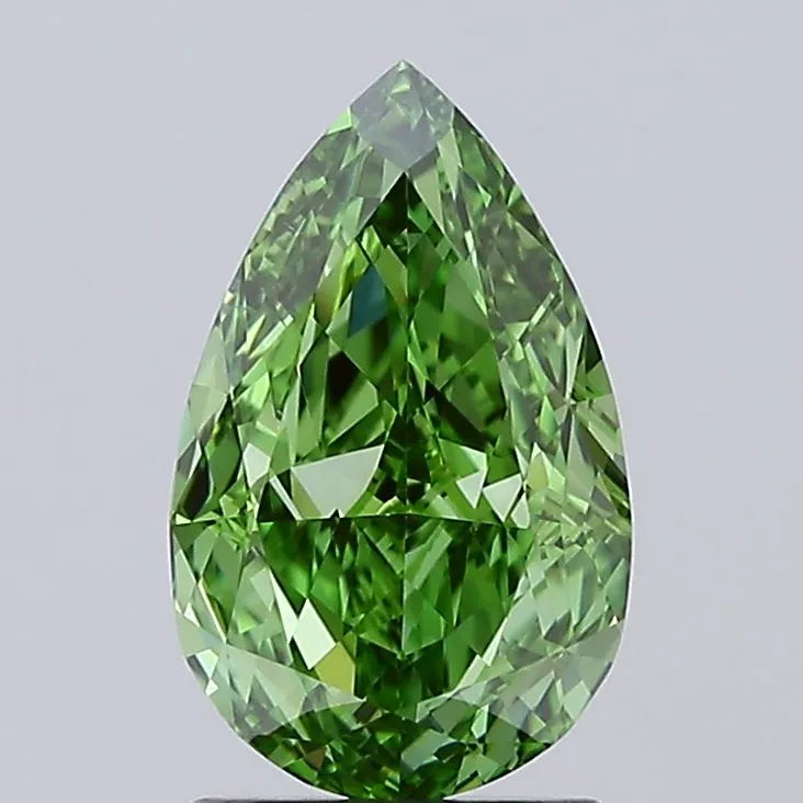 2.02ct Pear Lab Grown Diamond (Colour Fancy Vivid Green, Clarity VVS2, IGI Certified)