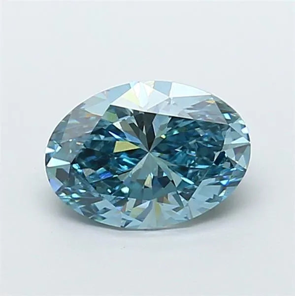 2.03ct Oval Lab Grown Diamond (Colour Fancy Vivid Blue, Clarity VS2, IGI Certified)