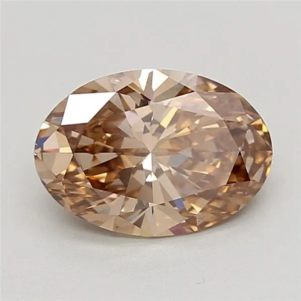 2.04ct Oval Lab Grown Diamond (Colour Fancy Light Brown, Clarity VVS2, IGI Certified)