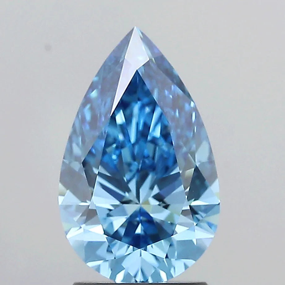 2.05ct Pear Lab Grown Diamond (Colour Fancy Vivid Blue, Clarity IF, IGI Certified)