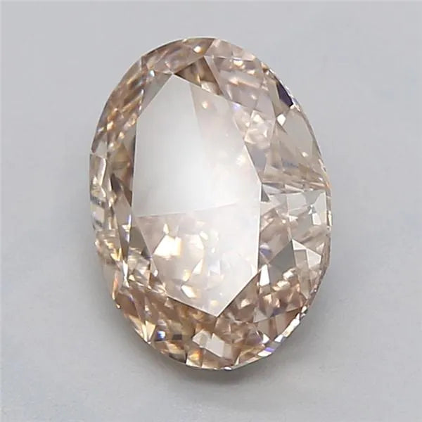 2.07ct Oval Lab Grown Diamond (Colour Fancy Light Brown, Clarity VVS2, IGI Certified)
