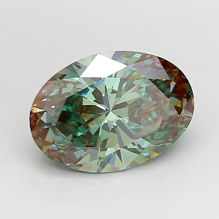 2.07ct Oval Lab Grown Diamond (Colour Fancy Vivid Green, Clarity VS1, IGI Certified)