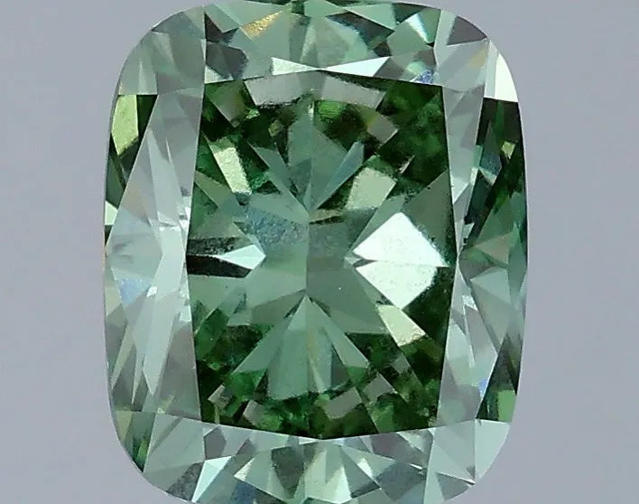 2.25ct Cushion modified Lab Grown Diamond (Colour Fancy Vivid Green, Clarity VS1, IGI Certified)