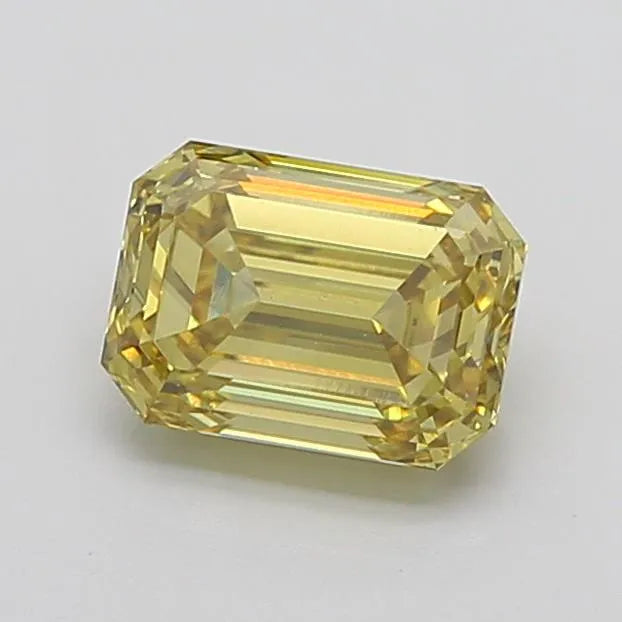 2.34ct Emerald Lab Grown Diamond (Colour Fancy Intense Yellow, Clarity VS2, Cut GD, IGI Certified)