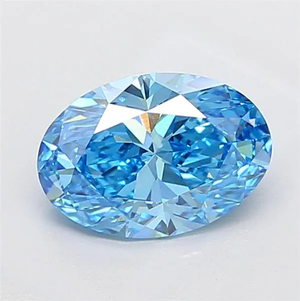 2.50ct Oval Lab Grown Diamond (Colour Fancy Vivid Blue, Clarity VVS2, IGI Certified)