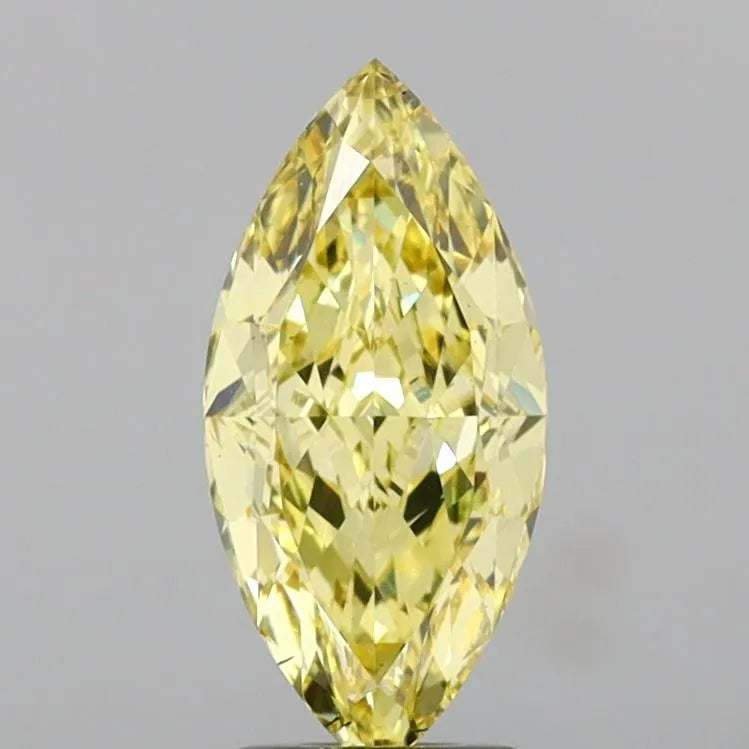 2.57ct Marquise Lab Grown Diamond (Colour Fancy Vivid Yellow, Clarity VS2, IGI Certified)
