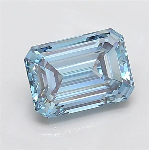 3.01ct Emerald Lab Grown Diamond (Colour Fancy Vivid Blue, Clarity VVS2, IGI Certified)