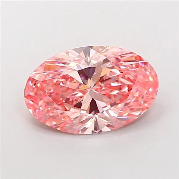 3.01ct Oval Lab Grown Diamond (Colour Fancy Vivid Pink, Clarity VS1, IGI Certified)