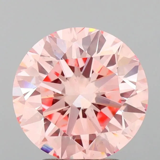 3.01ct Round Lab Grown Diamond (Colour Fancy Intense Pink, Clarity VS2, Cut EX, IGI Certified)
