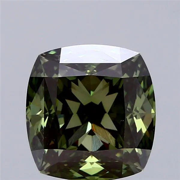 3.02ct Cushion modified Lab Grown Diamond (Colour Fancy Vivid Green, Clarity VVS2, IGI Certified)