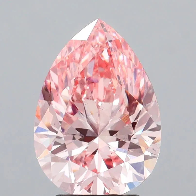 3.02ct Pear Lab Grown Diamond (Colour Fancy Vivid Pink, Clarity VS2, IGI Certified)