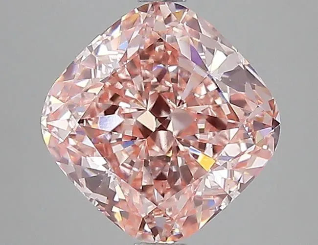 3.48ct Cushion modified Lab Grown Diamond (Colour Fancy Vivid Pink, Clarity VS1, IGI Certified)