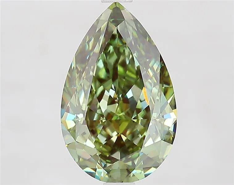 3.53ct Pear Lab Grown Diamond (Colour Fancy Vivid Green, Clarity VVS2, IGI Certified)