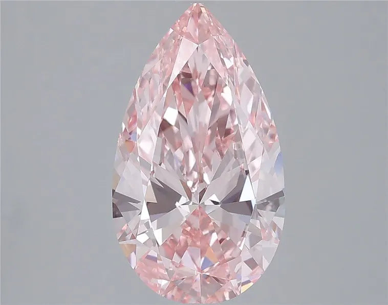 3.55ct Pear Lab Grown Diamond (Colour Fancy Vivid Pink, Clarity VS1, IGI Certified)
