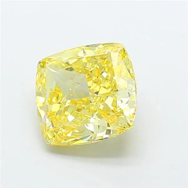 3.75ct Cushion modified Lab Grown Diamond (Colour Fancy Vivid Yellow, Clarity VS1, IGI Certified)