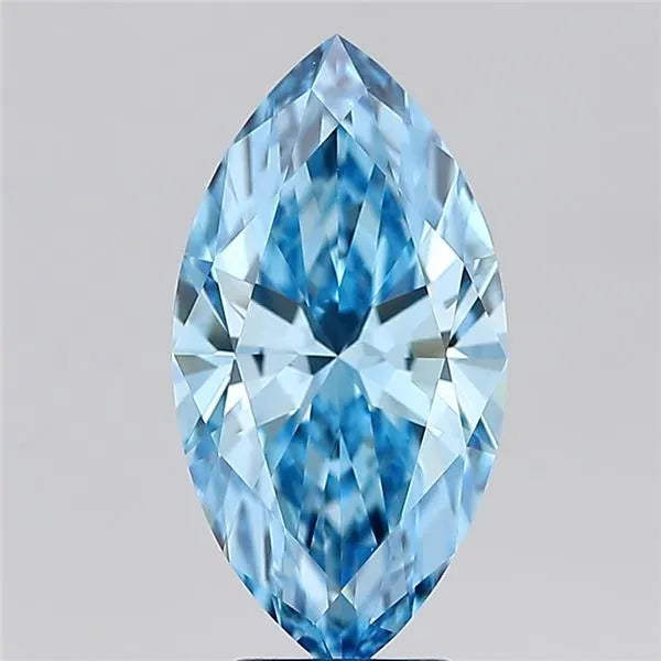 4.00ct Marquise Lab Grown Diamond (Colour Fancy Vivid Blue, Clarity VVS2, IGI Certified)