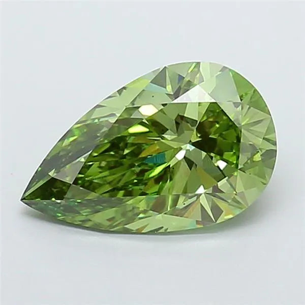 4.05ct Pear Lab Grown Diamond (Colour Fancy Vivid Green, Clarity VS2, IGI Certified)
