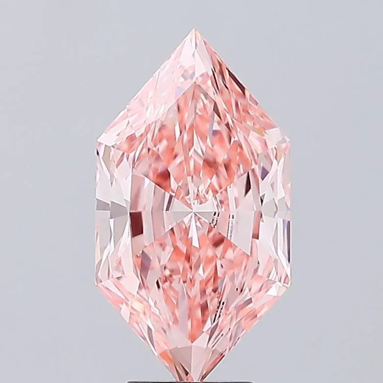 4.07ct Hexagonal Lab Grown Diamond (Colour Fancy Vivid Pink, Clarity VS1, IGI Certified)