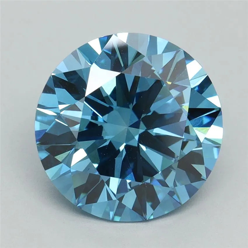 4.12ct Round Lab Grown Diamond (Colour Fancy Vivid Blue, Clarity VVS2, Cut ID, IGI Certified)