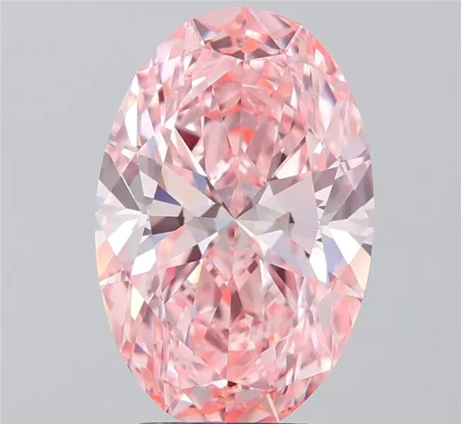 4.24ct Oval Lab Grown Diamond (Colour Fancy Vivid Pink, Clarity VVS1, IGI Certified)