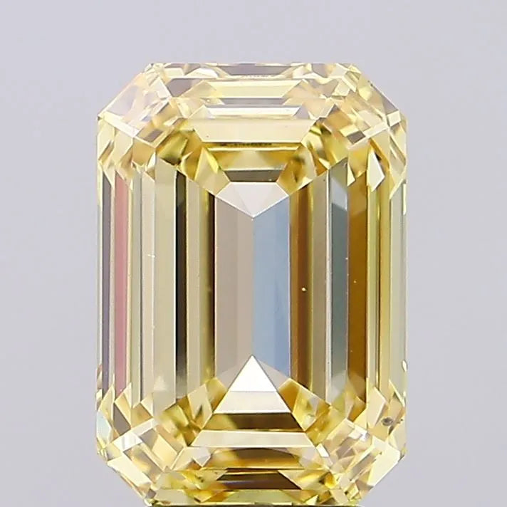 5.01ct Emerald Lab Grown Diamond (Colour Fancy Light Yellow, Clarity VS2, IGI Certified)