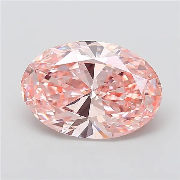 5.01ct Oval Lab Grown Diamond (Colour Fancy Vivid Pink, Clarity VS2, IGI Certified)