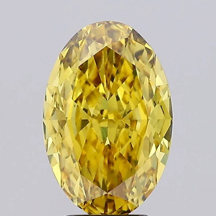 5.08ct Oval Lab Grown Diamond (Colour Fancy Vivid Yellow, Clarity VS1, IGI Certified)