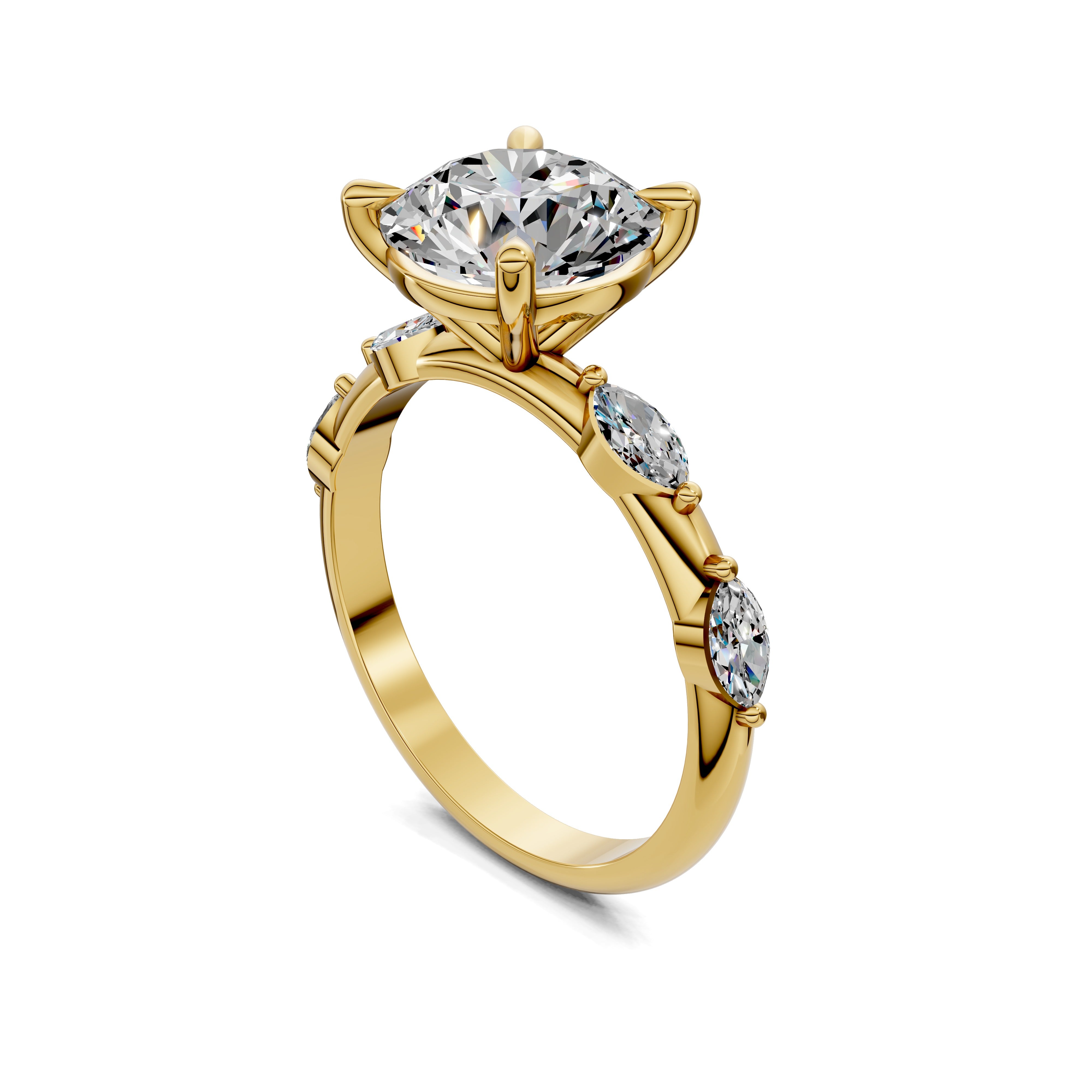 The Andara Round Sculpted Crescent Ring