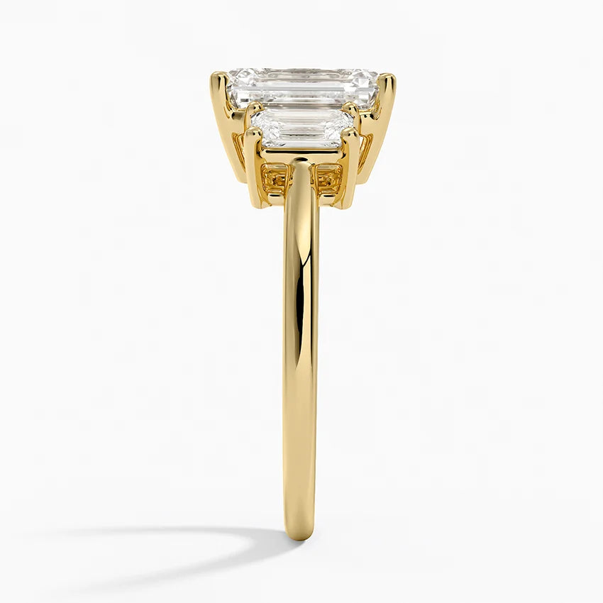 Custom Order - Myles, E - Ring Size 7, Band width 2.0 mm, side emerald diamonds