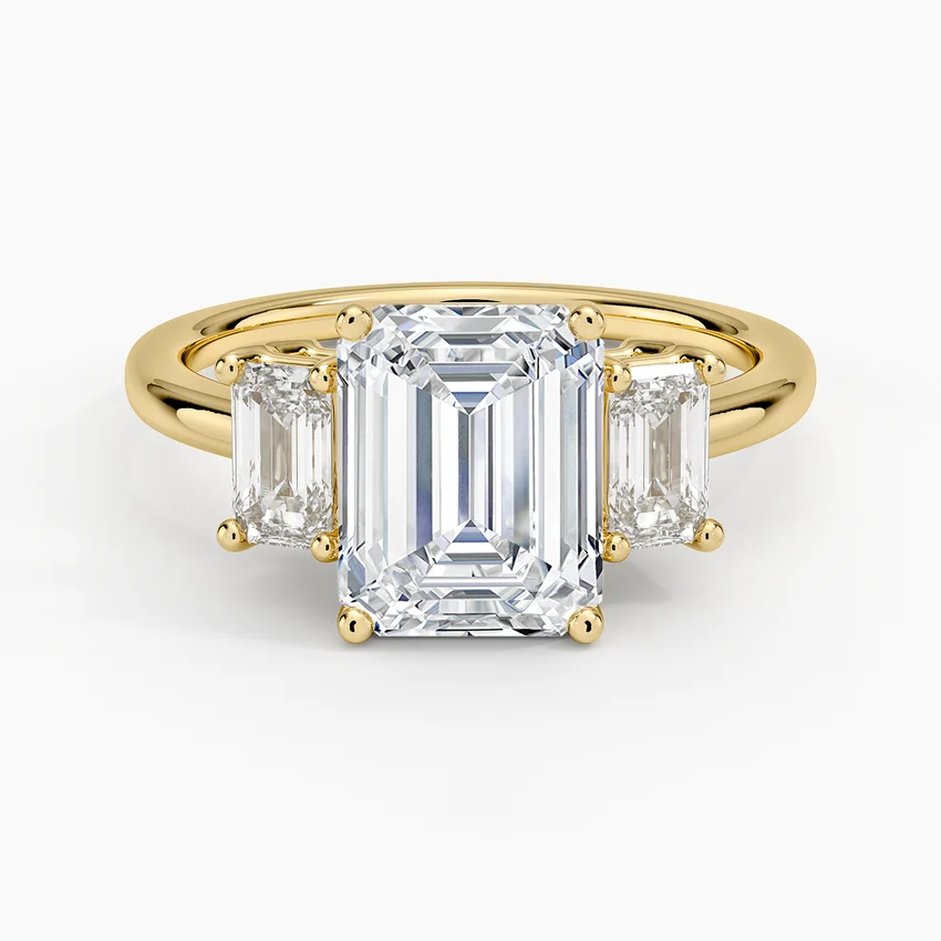 Custom Order - Myles, E - Ring Size 7, Band width 2.0 mm, side emerald diamonds
