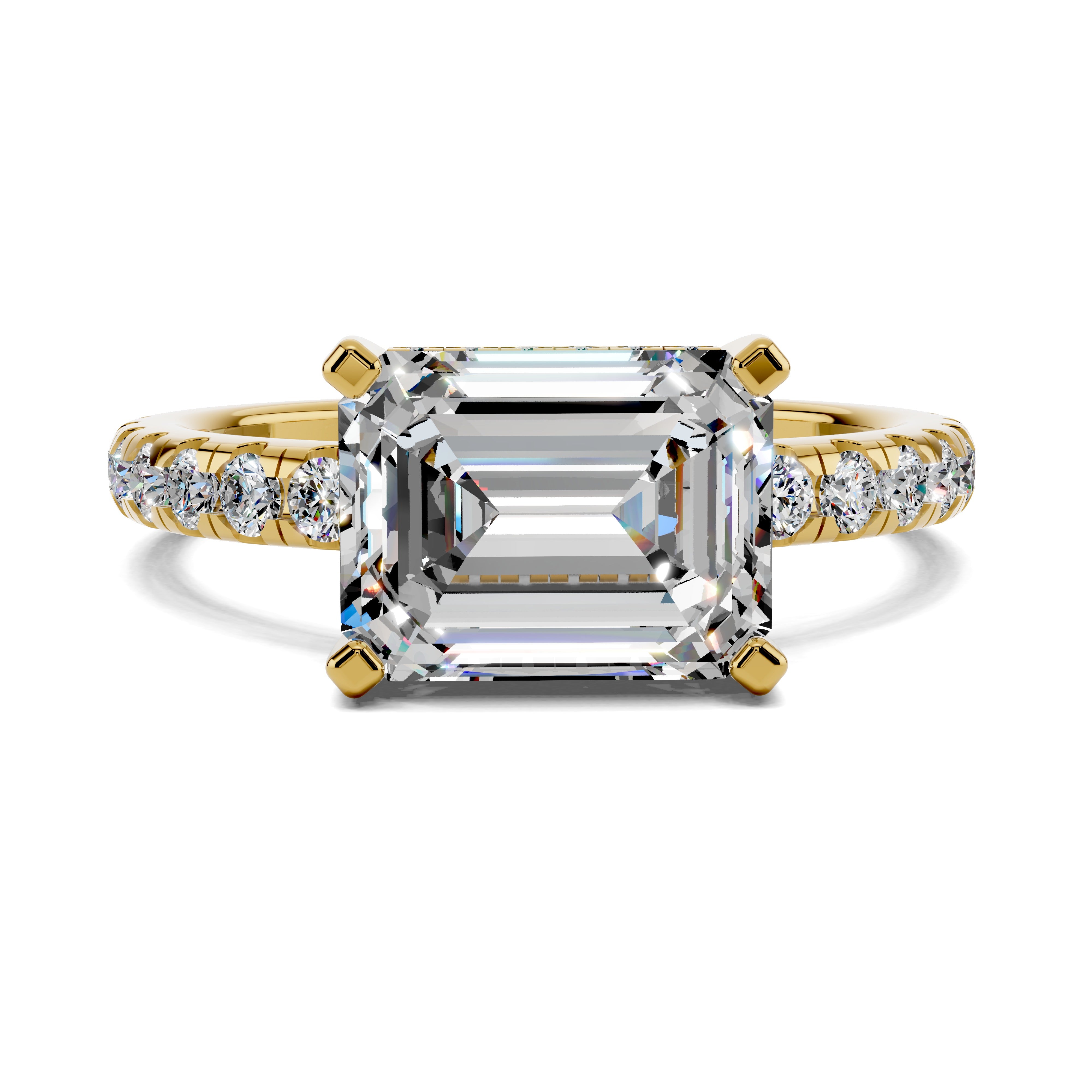 The Cassia Emerald Pavé Ring