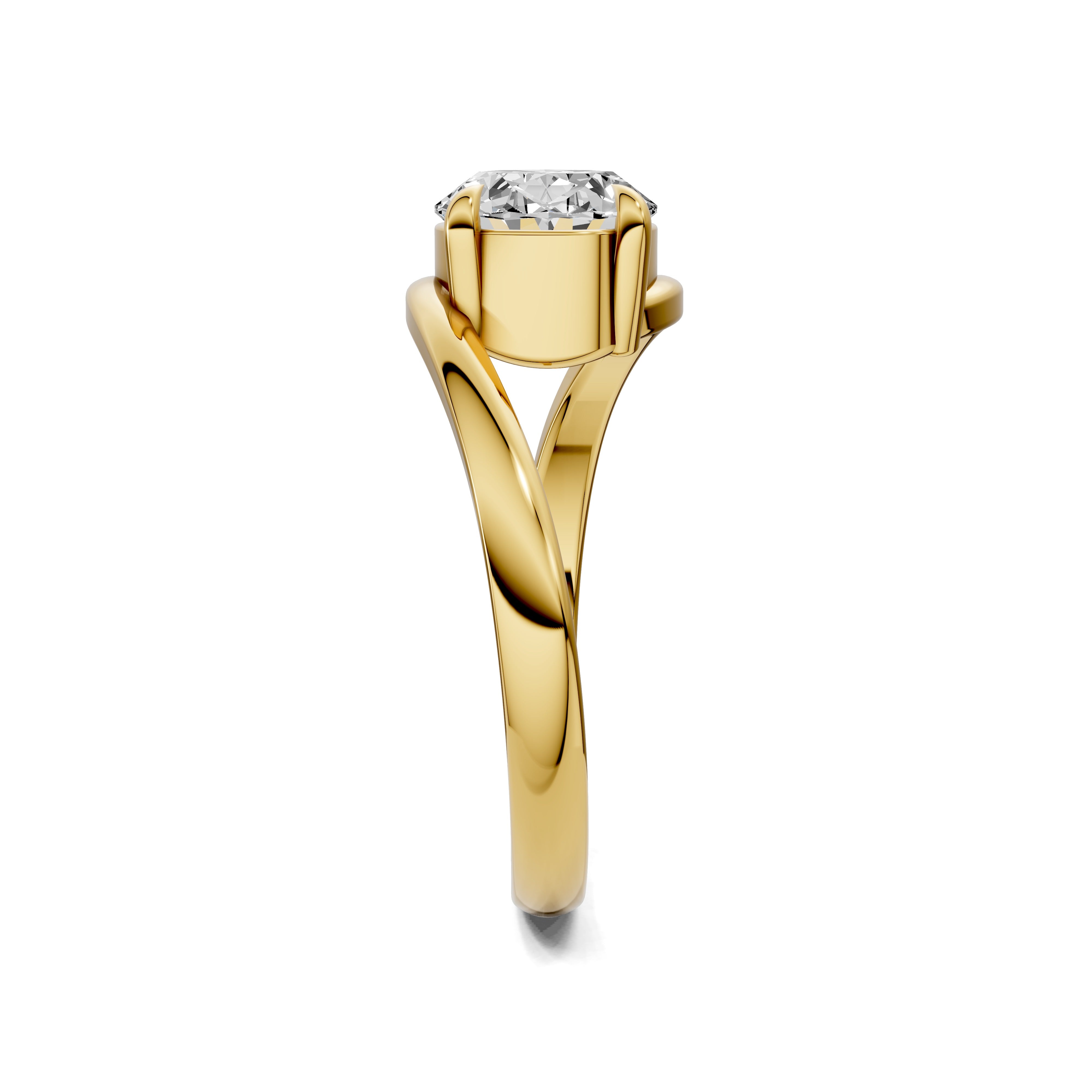 The Nova Sol Oval Diamond Bypass Ring