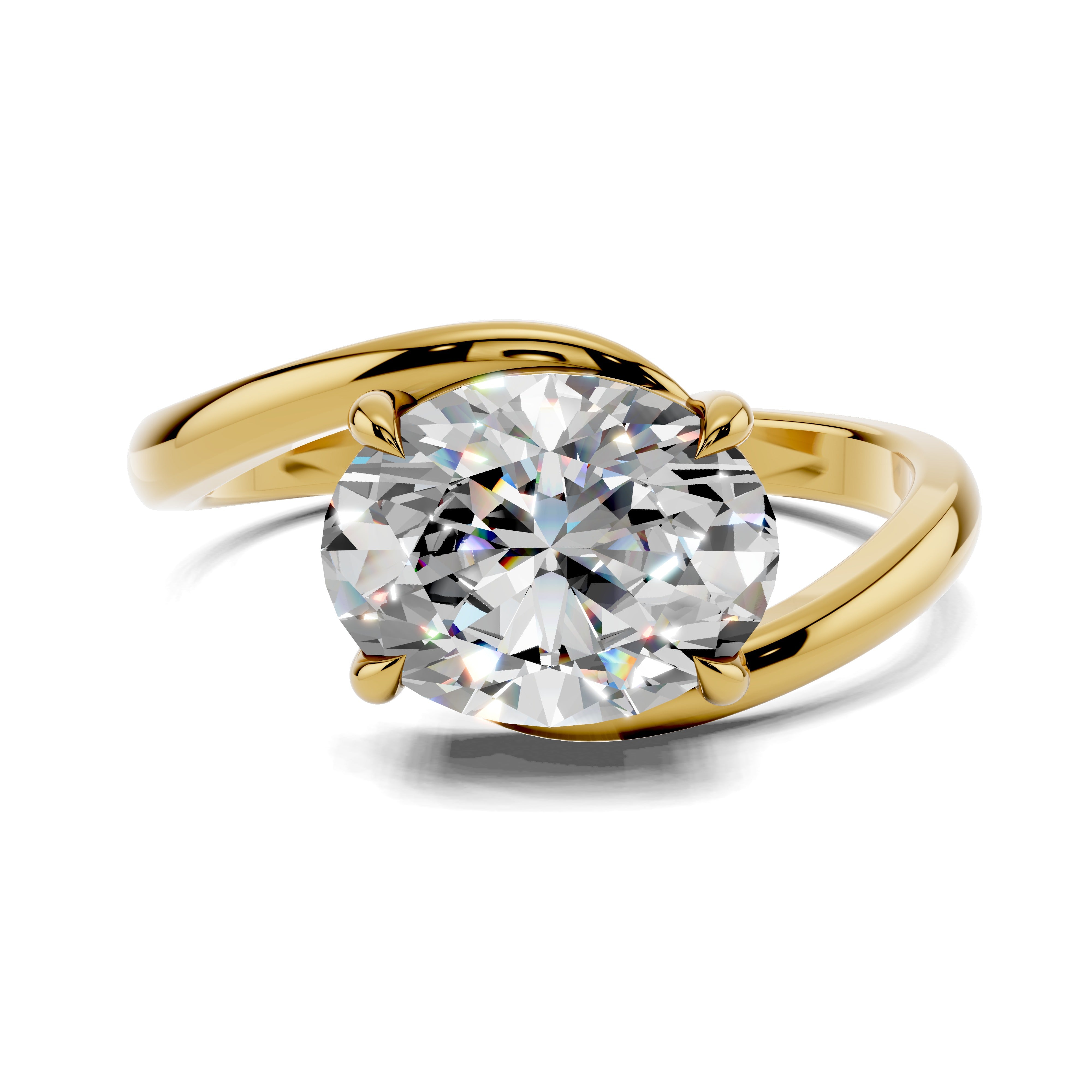 The Nova Sol Oval Diamond Bypass Ring
